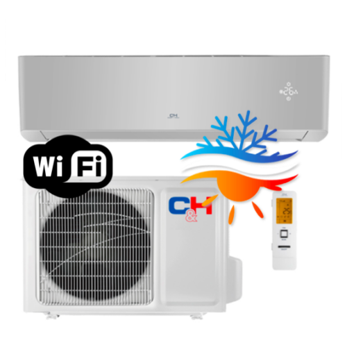 Šilumos siurblys/ oro kondicionierius oras-oras Cooper&Hunter SUPREME SILVER Inverter CH-S24FTXAM2S-SC, sieninis,7,0 kW