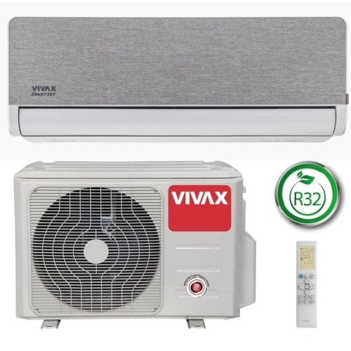 Sieninis šilumos siurblys / oro kondicionierius oras - oras VIVAX H+ design ACP-12CH35AEHI+ R32 Silver/ Gold, šildymas iki -25C, 3,5 kW