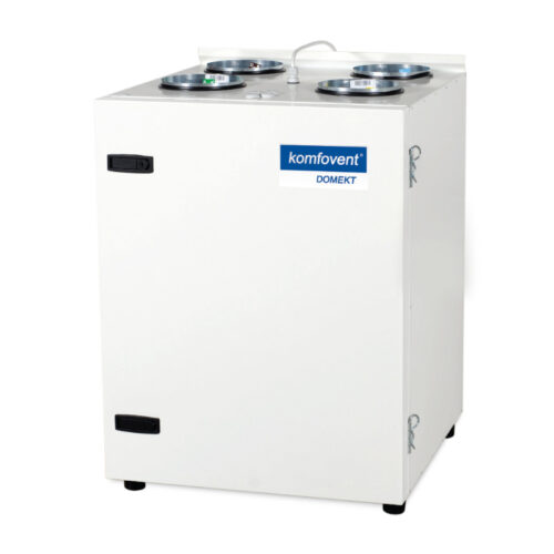 Domekt CF 400 V rekuperatorius su priešsroviniu plokšteliniu šilumokaičiu (vertikalaus pajungimo) be pultelio, kondensacinis