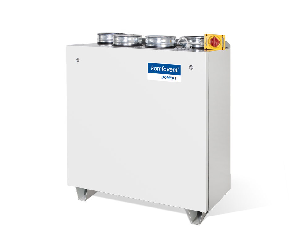 Domekt CF 700 V rekuperatorius su priešsroviniu plokšteliniu šilumokaičiu (vertikalaus pajungimo) be pultelio, kondensacinis