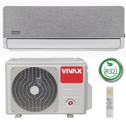 Sieninis šilumos siurblys / oro kondicionierius oras – oras VIVAX H+ design ACP-18CH50AEHI+ R32 Silver/Gold, šildymas iki -20C, 5,3 kW