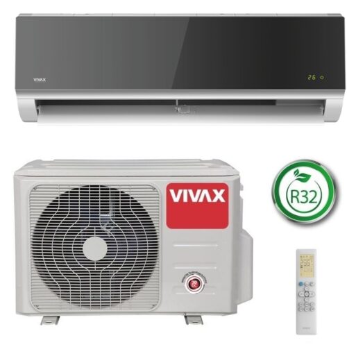 Sieninis šilumos siurblys / oro kondicionierius oras – oras VIVAX R+ design ACP-12CH35AERI R32 Silver Mirror, šildymas iki -25C, 3,5 kW